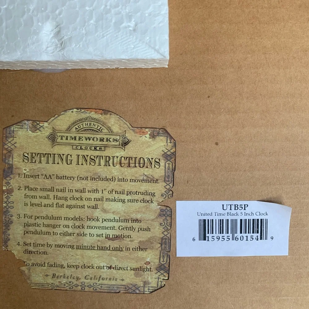 Timeworks, Inc. United Time Register Co. Wall Clock